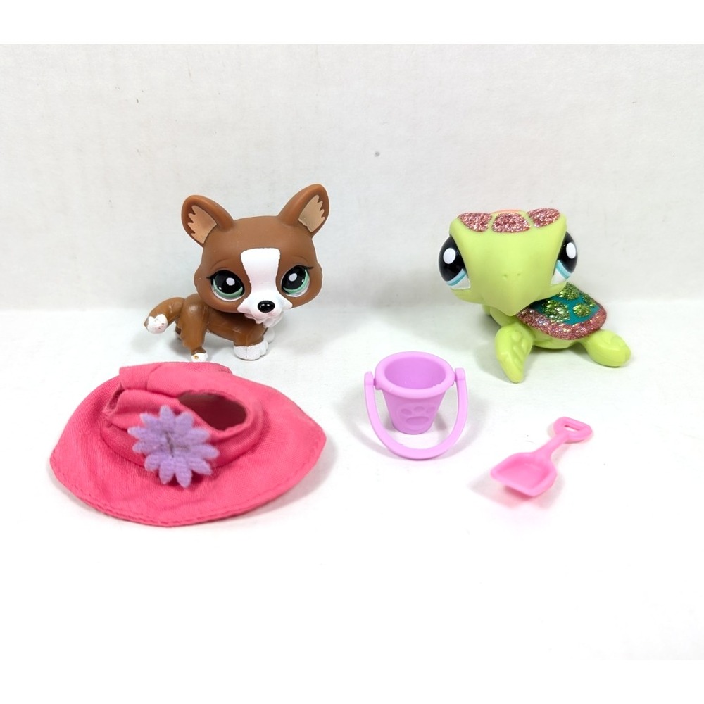 Authentic Littlest Pet Shop Playset Pretty Pairs #2149 #2150 Turtle Corgi